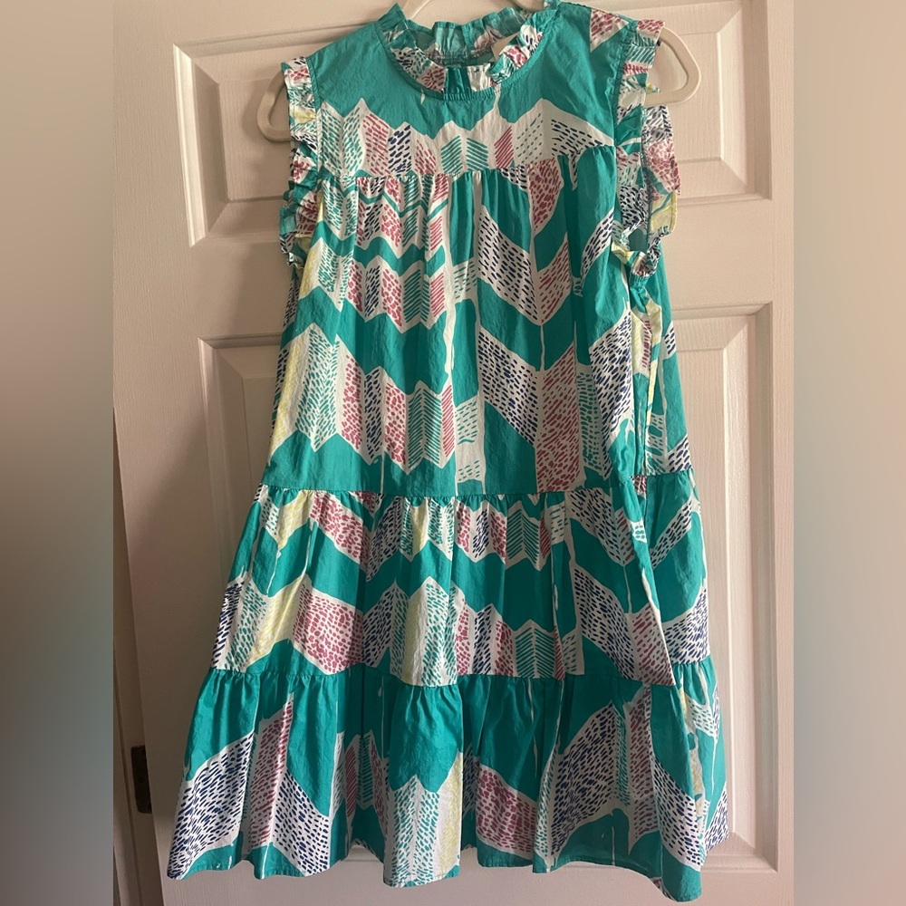Pinch Turquoise Patterned Sleeveless Dress